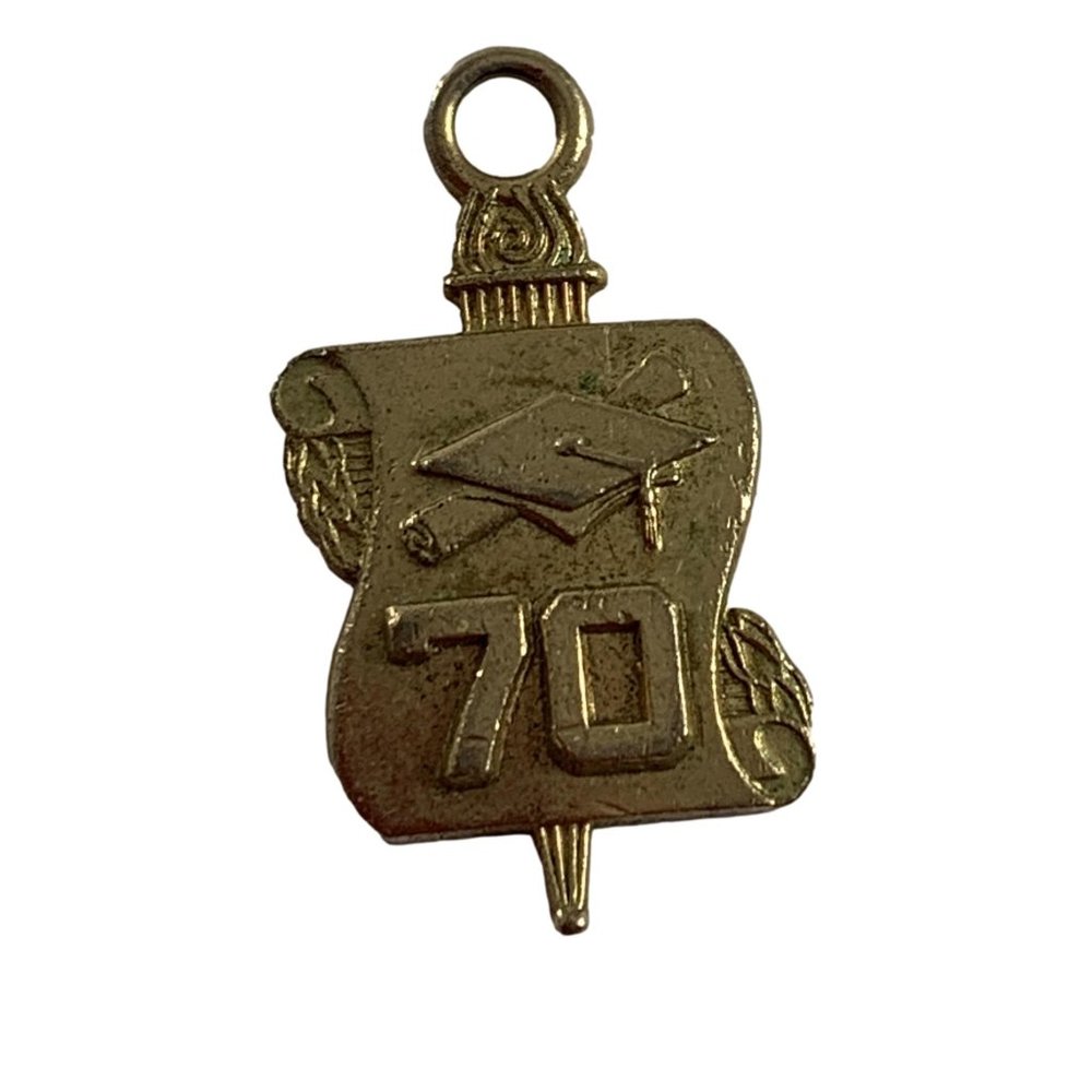 Gold Toned Diploma Style 70 Graduation Charm